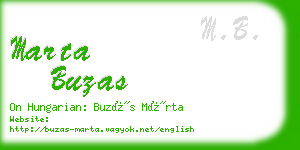 marta buzas business card